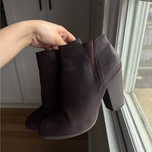 Fergalicious Dark Burgundy Leather Ankle Booties